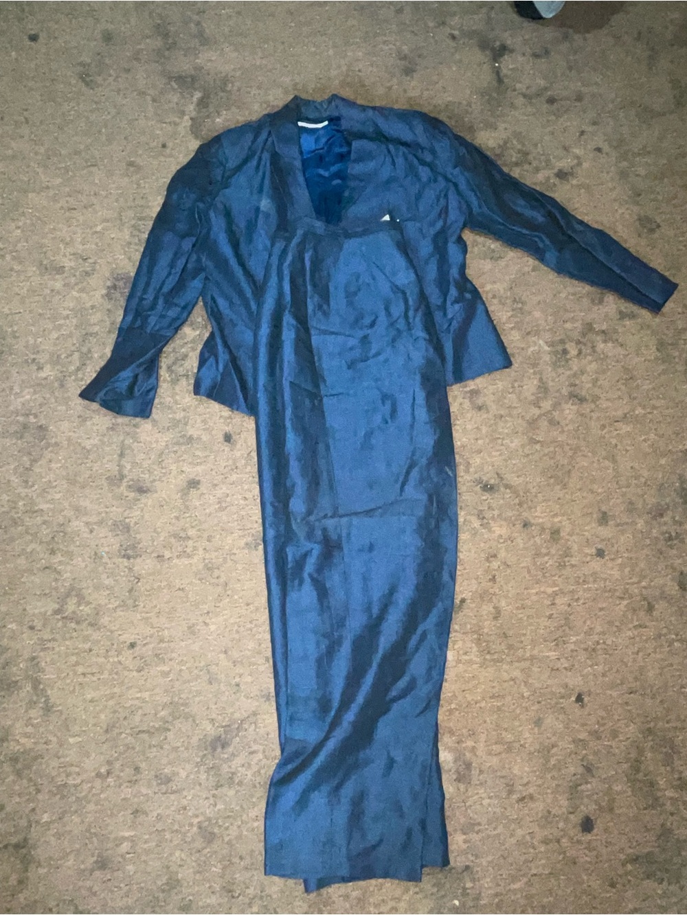 Casual Corner Blue Two-Piece Suit Jacket and Skirt Set